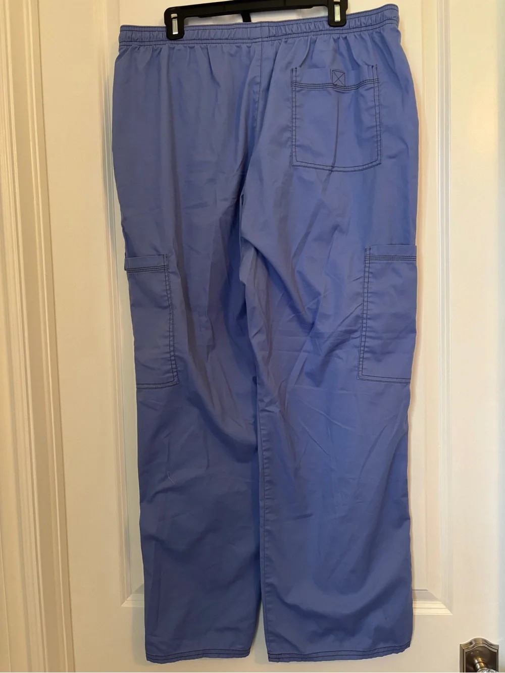 Dickies - Men's Lt Blue Cargo Scrub Pants w/ Elastic Waist. Size XL Style 81003